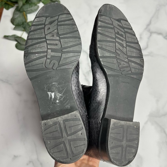 Stuart Weitzman Croc Embossed Equine Boot - Picture 7 of 8